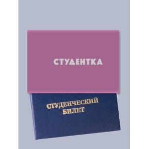 Обложка на студенческий Студентка розовый